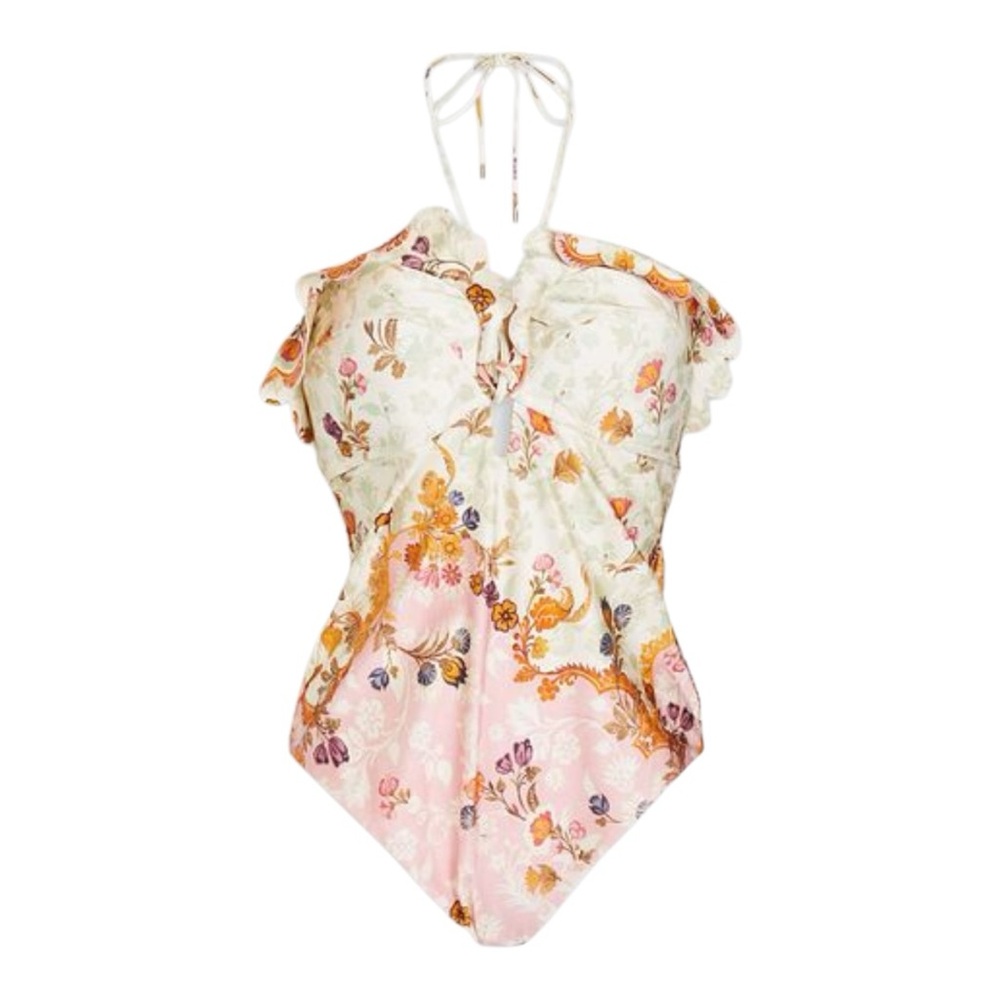 🌸 Zimmermann Pink and White Floral One Piece Swimsuit new with tags.